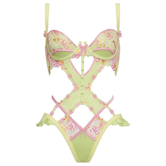 NWT For Love & Lemons Sunset Butterfly Teddy XS Pink Multi - Picture 5 of 8